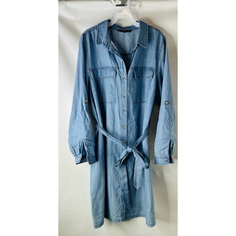 Eloquii Denim Long Sleeve Dress
